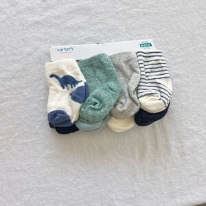 Carter's 5-Pack Baby Socks - Navy, Green, Gray, Cream